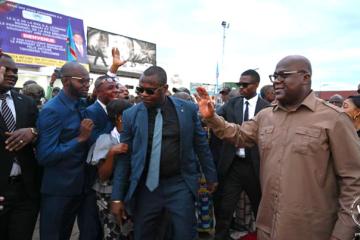 Félix Tshisekedi lors de son arrivée à Mbuji-Mayi ce jeudi 26 décembre 2024. Photo cellcom présidence