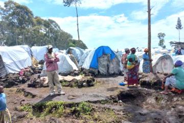 Un site des déplacés de Shabindu-Kashaka, à proximité de la ville de Goma (Nord-Kivu). 