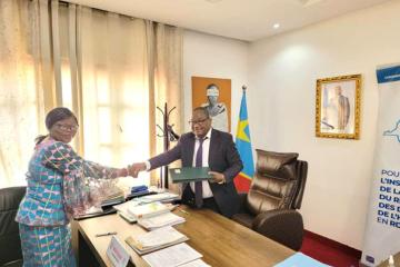 La Directrice exécutive du Cafco et le Président du CNDH.