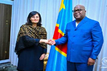 Le Président Félix Tshisekedi et Dr Sania Nishtar , Directrice exécutive de GAVI. Photo droits tiers