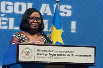 La ministre de l'Environnement, Marie-Ange Nyange.
