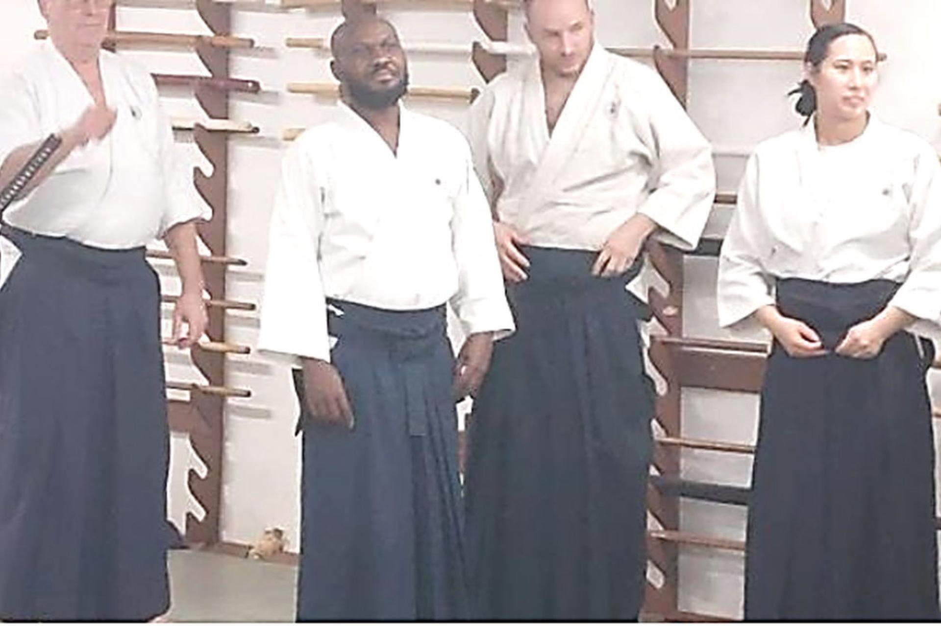 Le nouvel instructeur d'Aïkido pour l'Afrique Dady Lutaladio Kiese (2ème à partir de la gauche). 