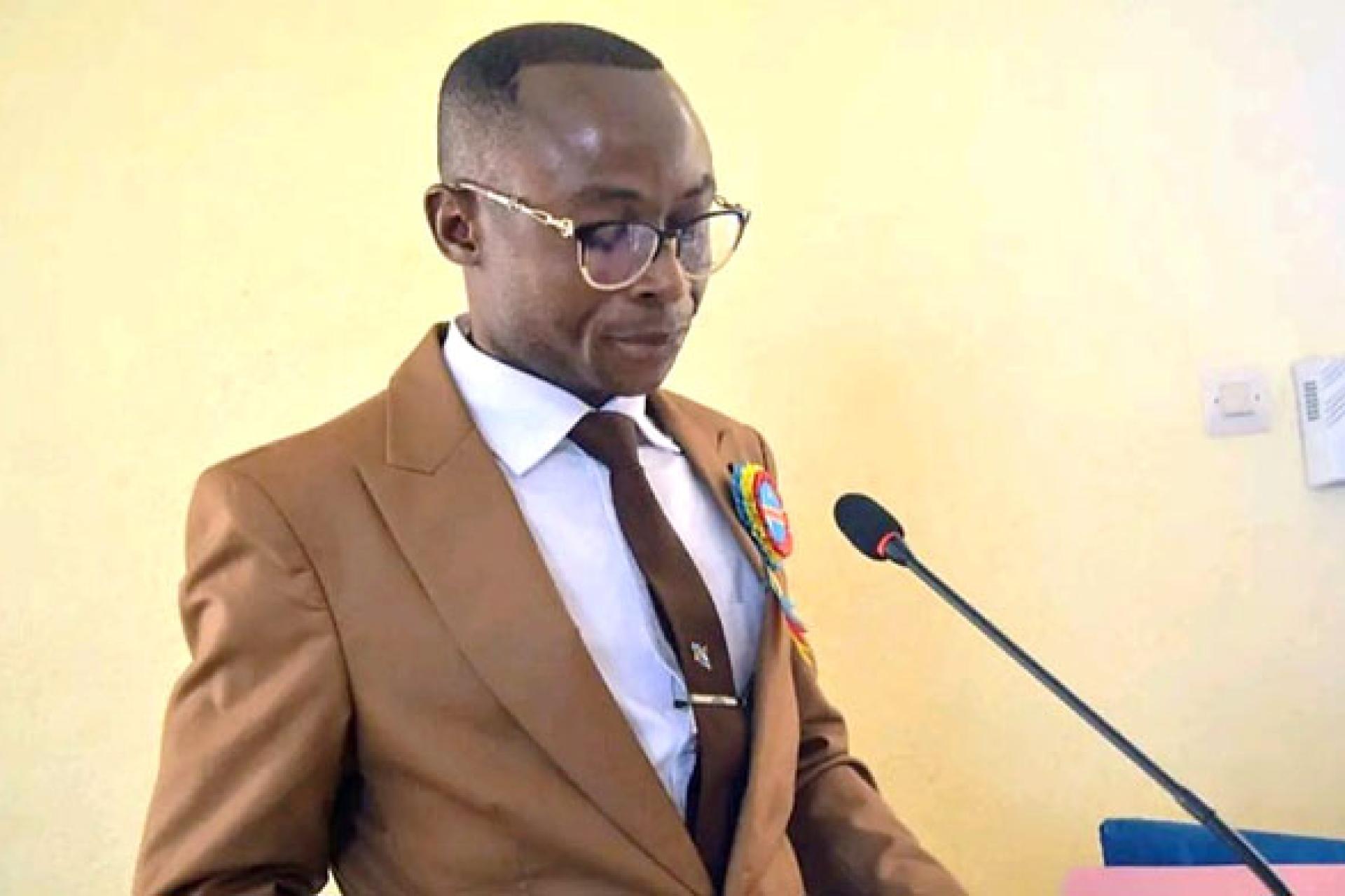 Peter Bakandowa, président du conseil provincial de la jeunesse au Kasaï-Central suspendu. PHOTO DROITS TIERS. 