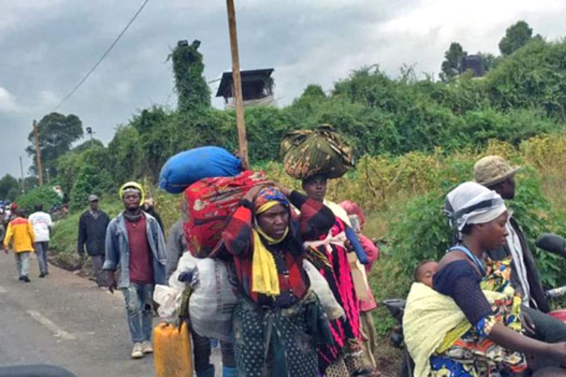 Des milliers de personnes déplacées en raison de violents combats au Nord de Goma. Photo droits tiers