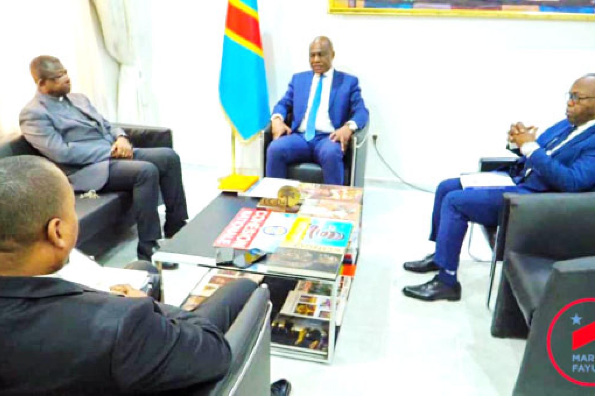 La CENCO et l'ECC chez Martin Fayulu pour la présentation du projet de sortie de crise. 