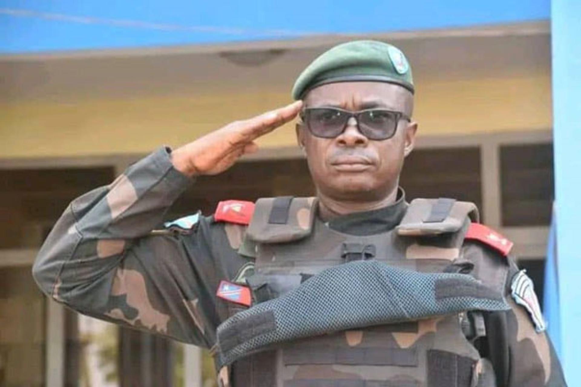 Le nouveau gouverneur de la province du Nord-Kivu Évariste Somo Kakule lors de son installation en ville de Beni, au Nord-Kivu. Photo droits tiers