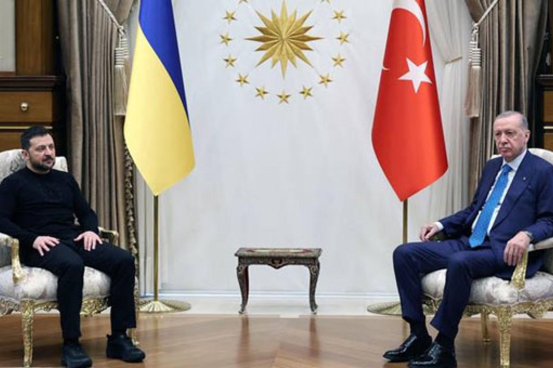 Le président  ukrainien Volodymyr Zelensky  en visite en Turquie.