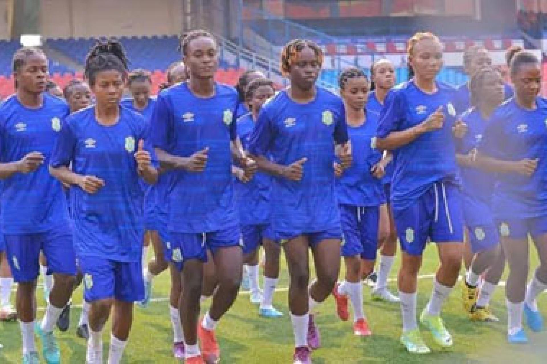 Les joueuses congolaises en plein entraînement.