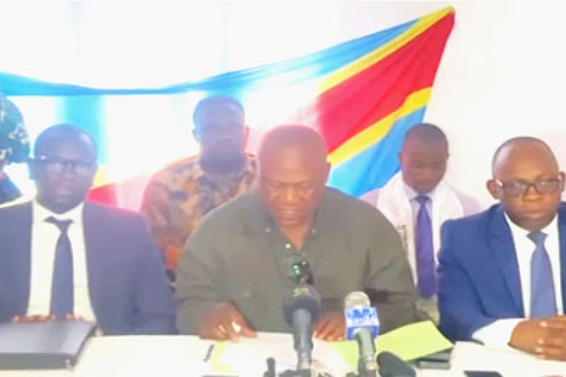 Les membres de Lamuka lors d'une déclaration le mardi 25 février dernier. 