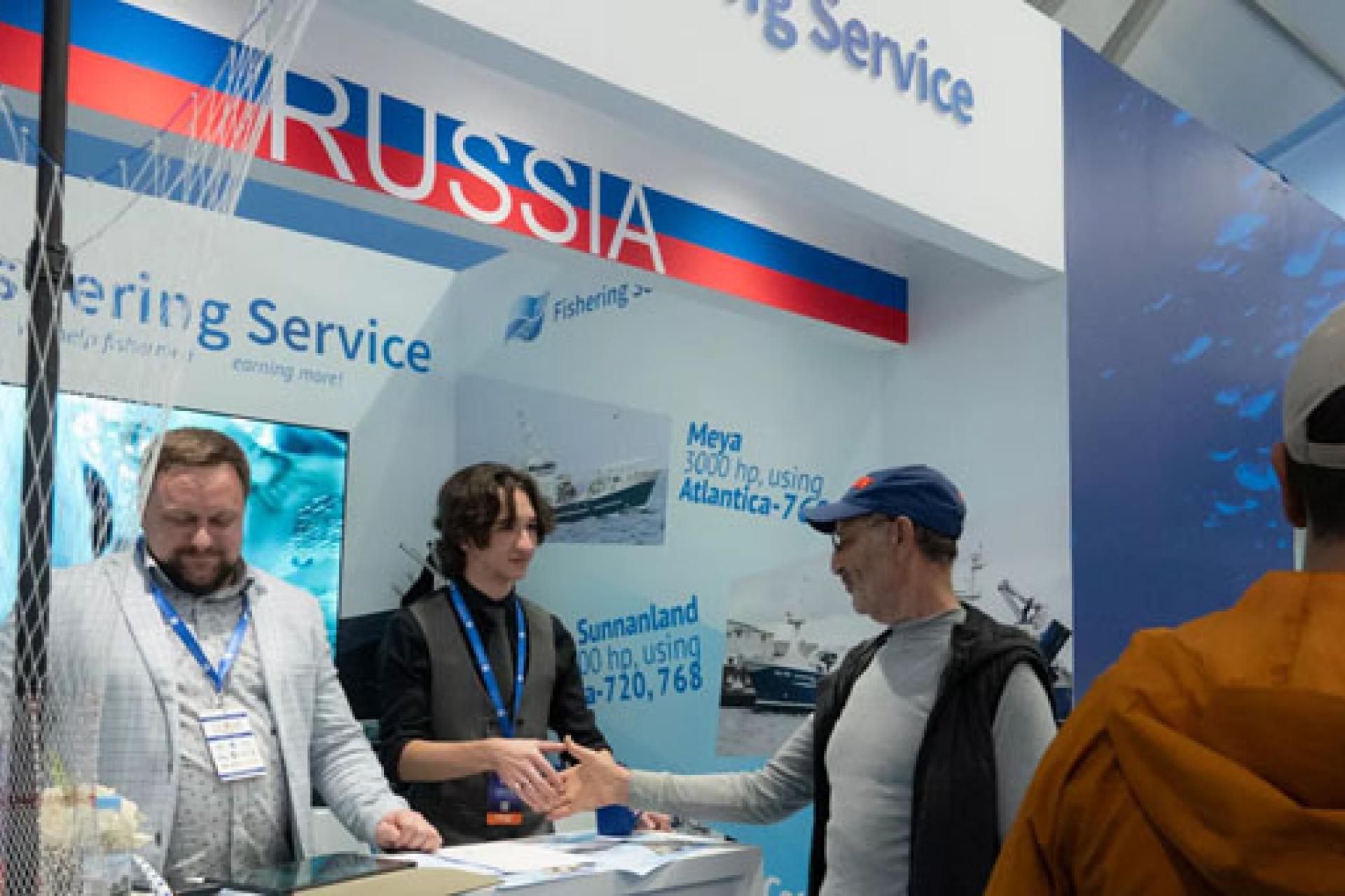 Un stand russe au Salon international Halieutis à Agadir, au Maroc. Photo droits tiers