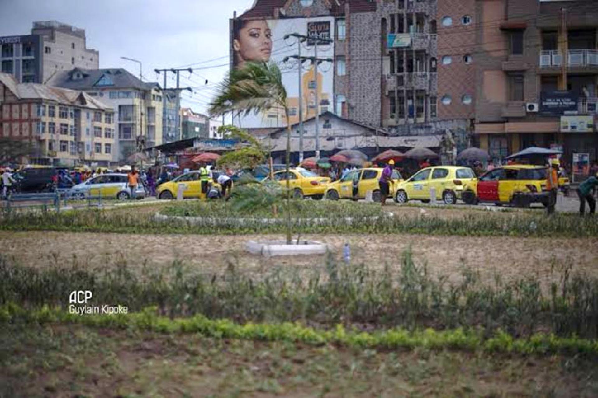 Une vue du rond-point huilerie à Lingwala.