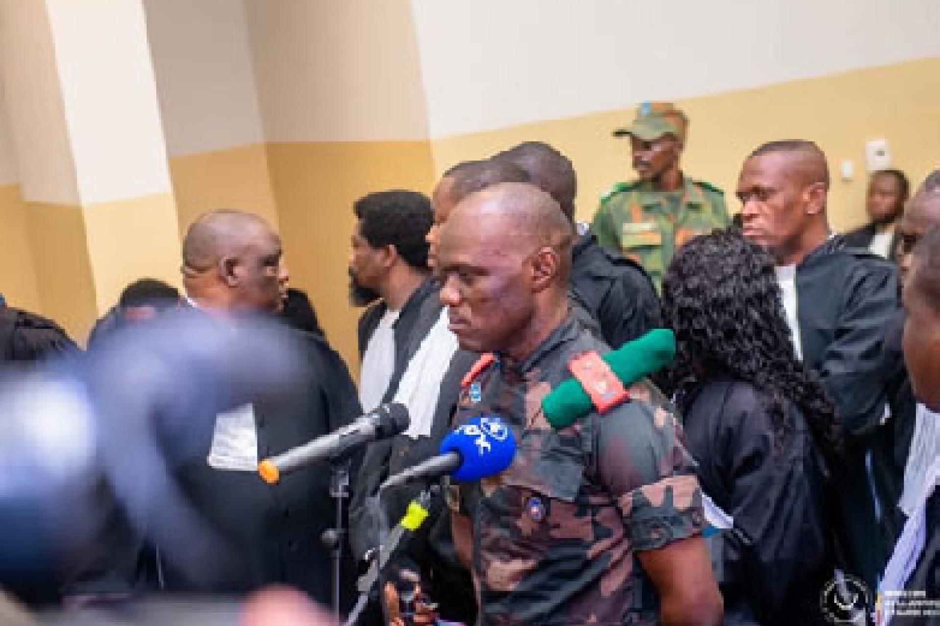 Déroulement du procès des militaires fuyards à Kinshasa/ Gombe. Photo droits tiers