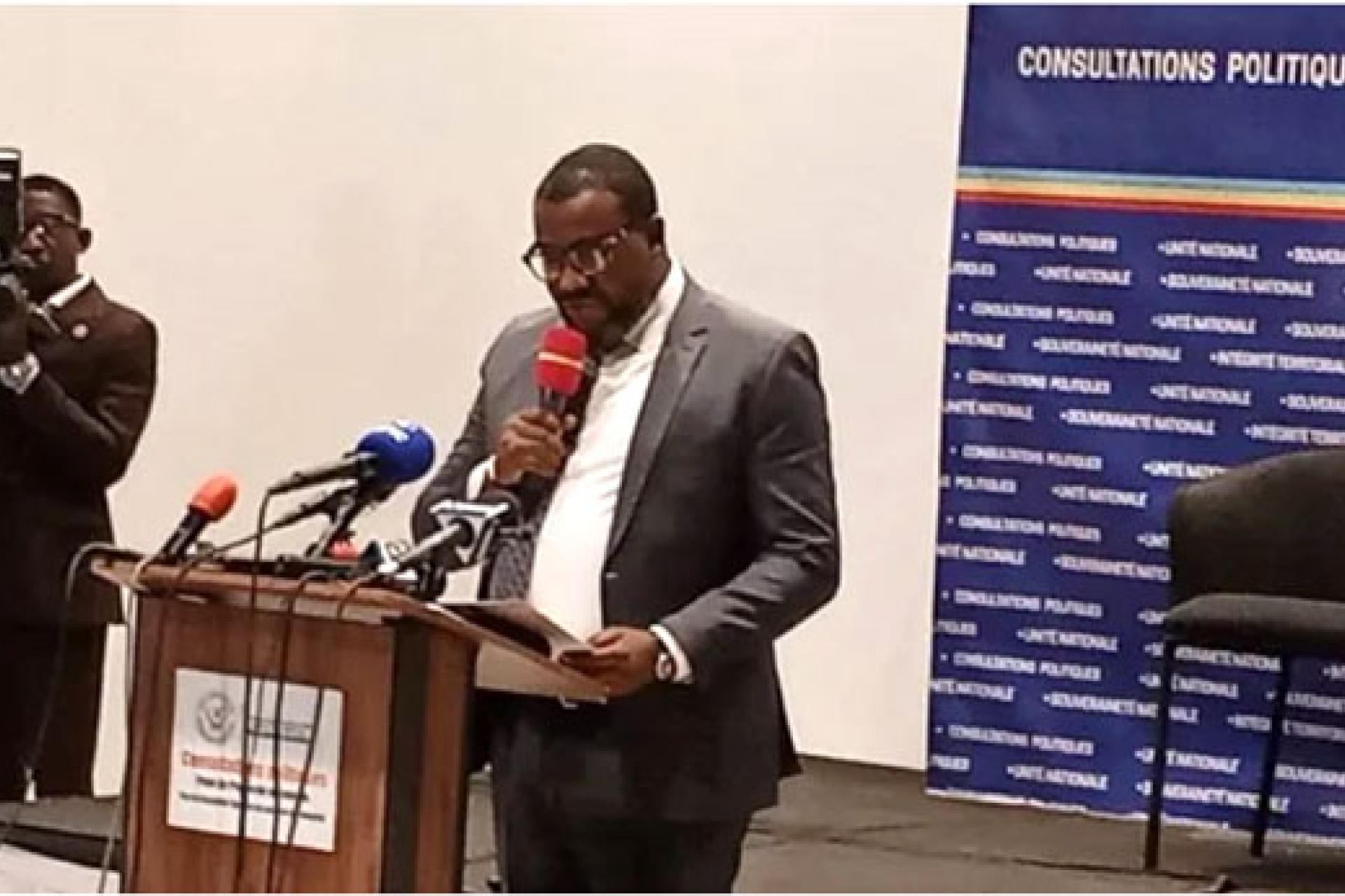 Le Dircab du Conseiller spécial du Chef de l’Etat en matière de Sécurité, Eberande Kolongele. Photo droits tiers