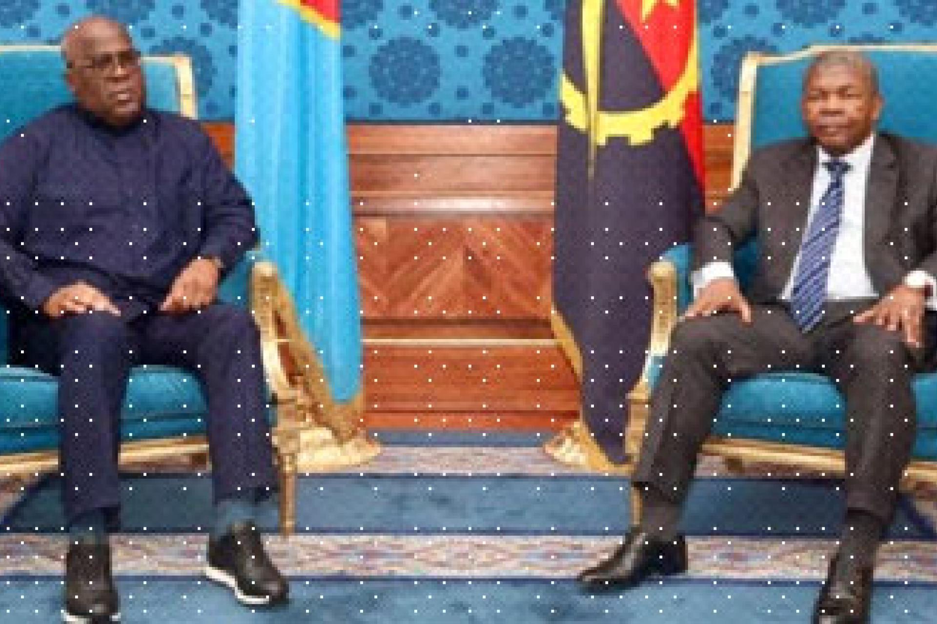 Le Président Tshisekedi et son homologue angolais, Joao Lourenço à Luanda. Photo droits tiers