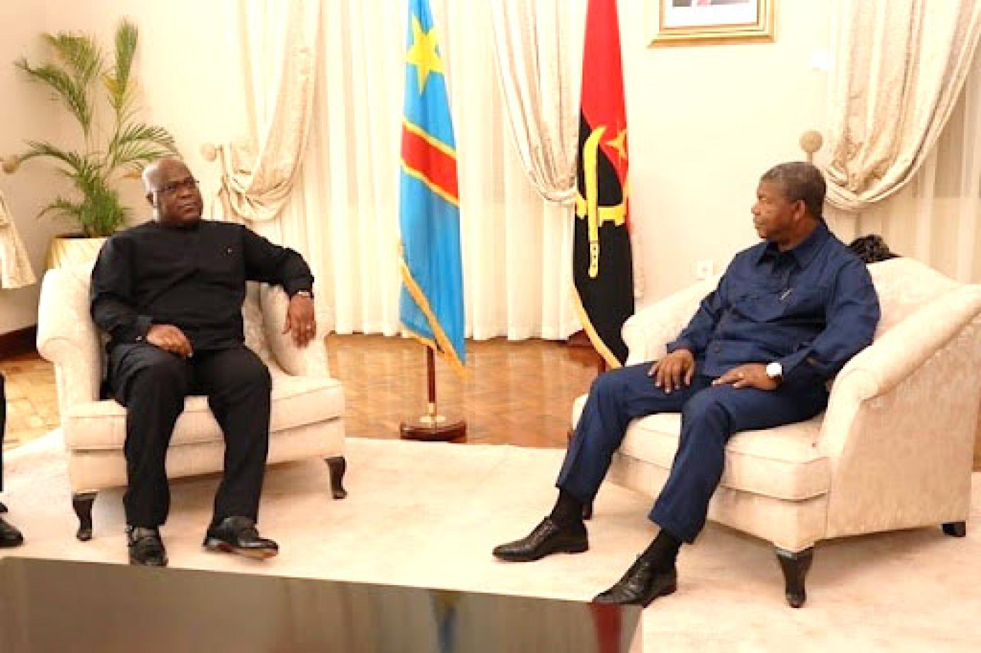 Le président Félix Tshisekedi et son homologue angolais Joao Lourenço.