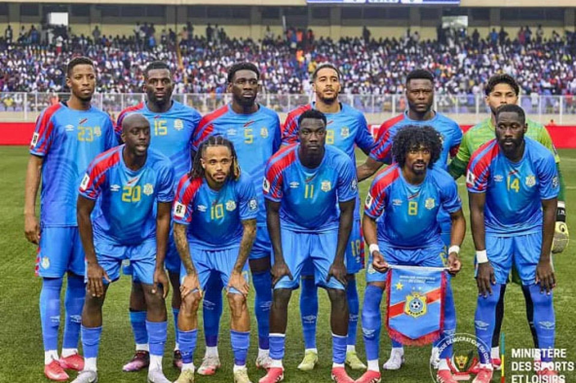 Les Léopards de la RDC lors du match contre les Bright Star (Étoiles brillantes) du Soudan du Sud (1-0) au stade des Martyrs de Kinshasa. Photo droits tiers