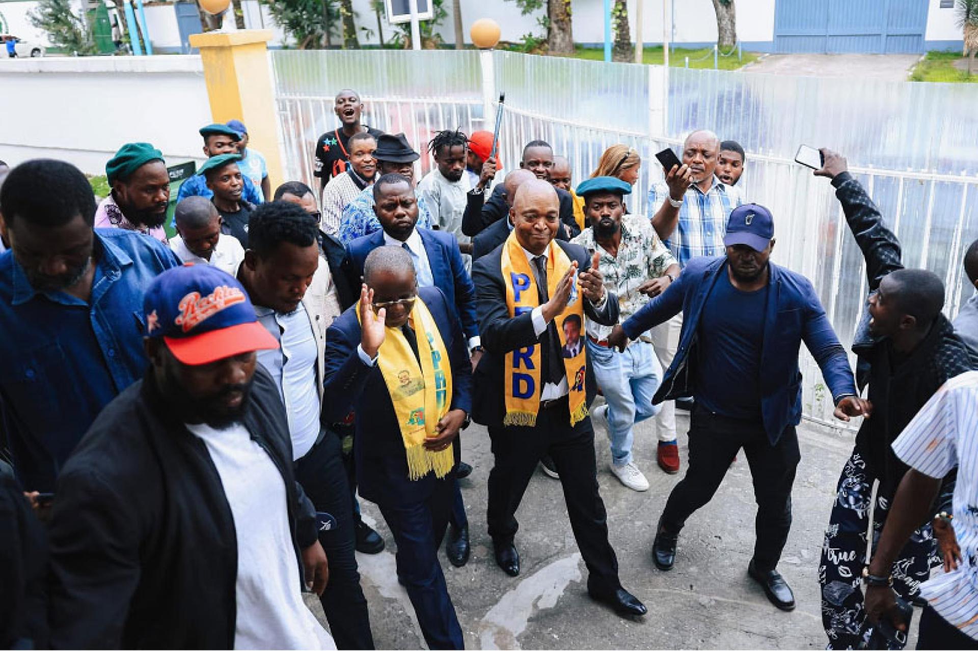 Les cadres du PPRD a leur arrivée à l’auditorat militaire. 