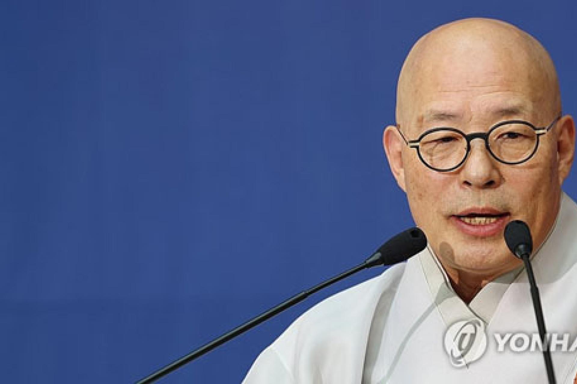 Le leader de l'ordre bouddhique Jogye, le vénérable Jinwoo.