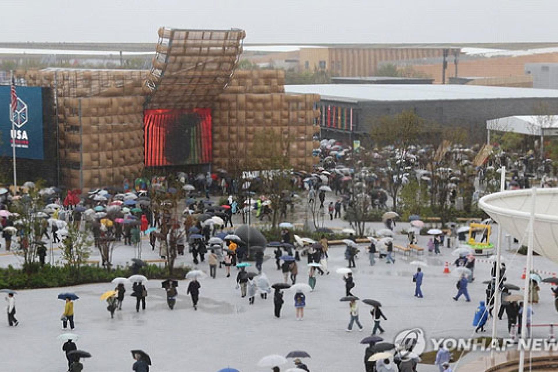 L'Exposition universelle d'Osaka-Kansai 2025, sur une île artificielle d'Osaka, au Japon, le 13 avril 2025, jour de l'ouverture de l'Expo. Photo  droits tiers