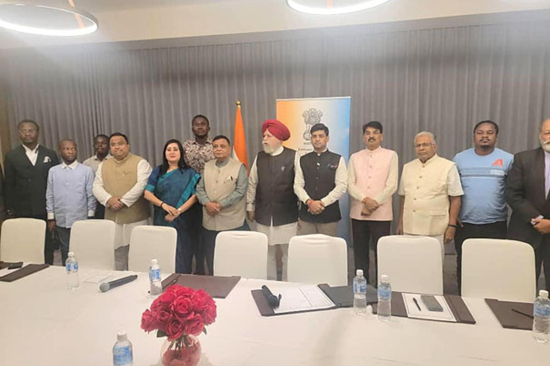 Vue des membres de la délégation des parlementaires indiens à Kinshasa. Photo droits tiers