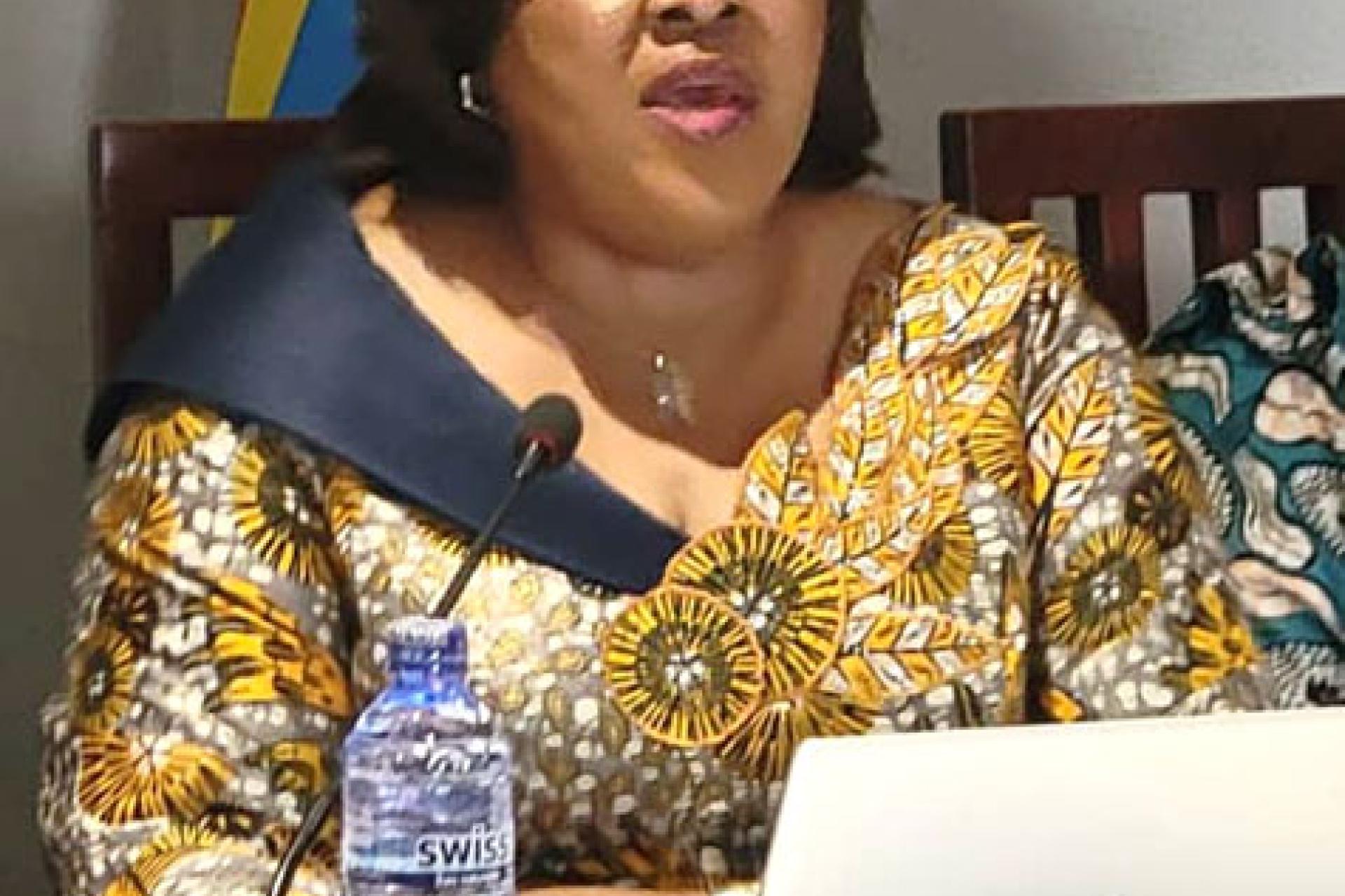 La Présidente du Conseil d’administration du Cafco, Mme Rose Mutombo Kiese. Photo droits tiers
