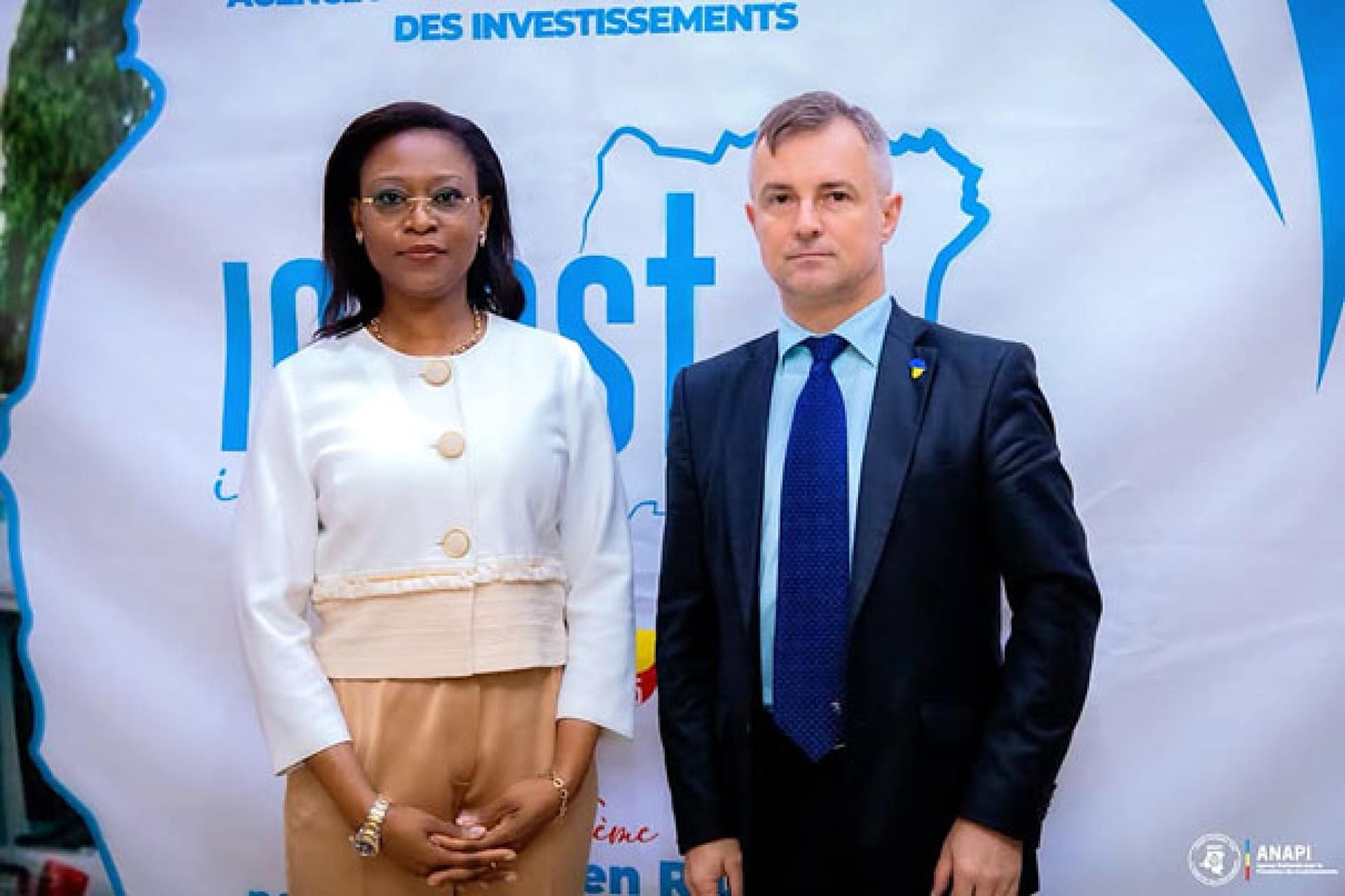 Le DG de l'Anapi et l'ambassadeur d'Ukraine en RDC.