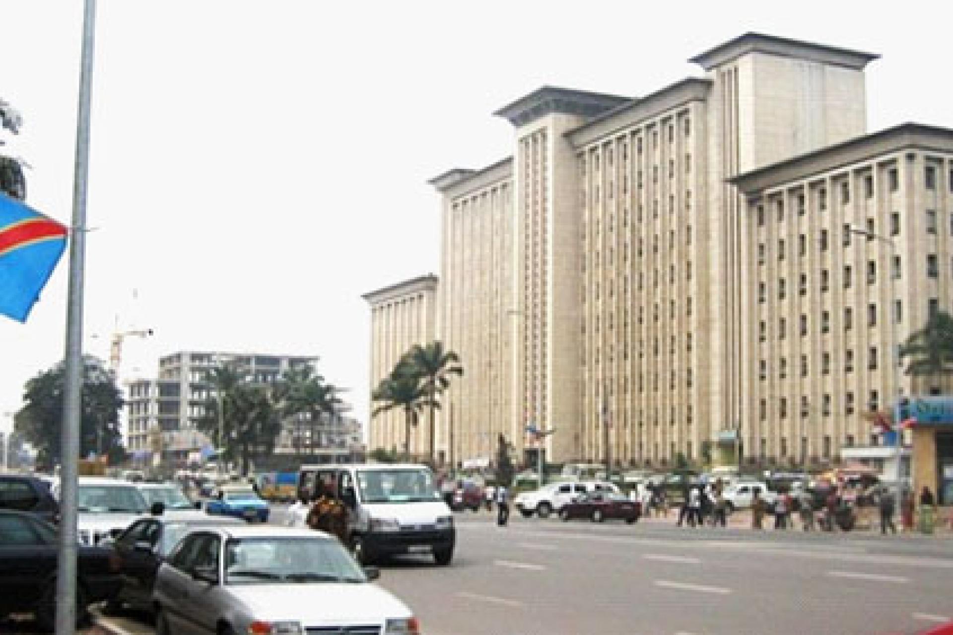 Le bâtiment administratif de l'Onatra à Kinshasa. 