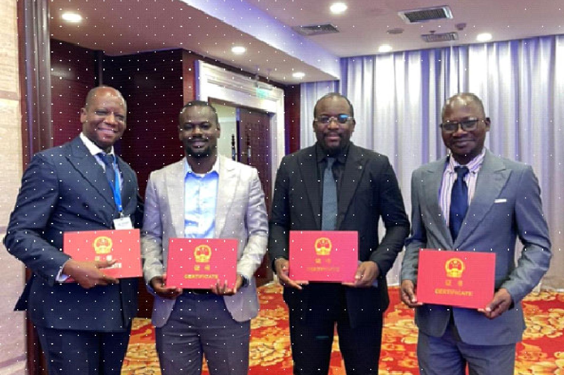 La délégation RD-Congolaise après la cérémonie de clôture à Pékin. 