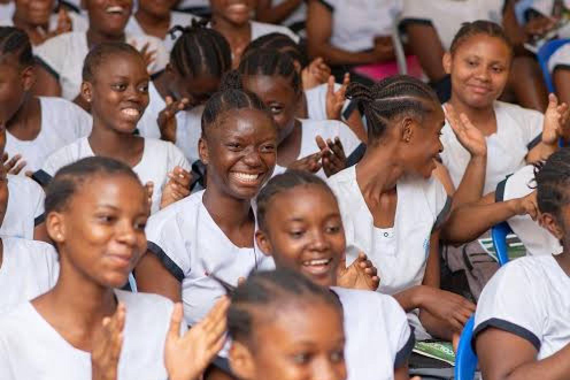 Les élèves du Lycée Bolingani lors d'une conférence débat. Photo droits tiers 