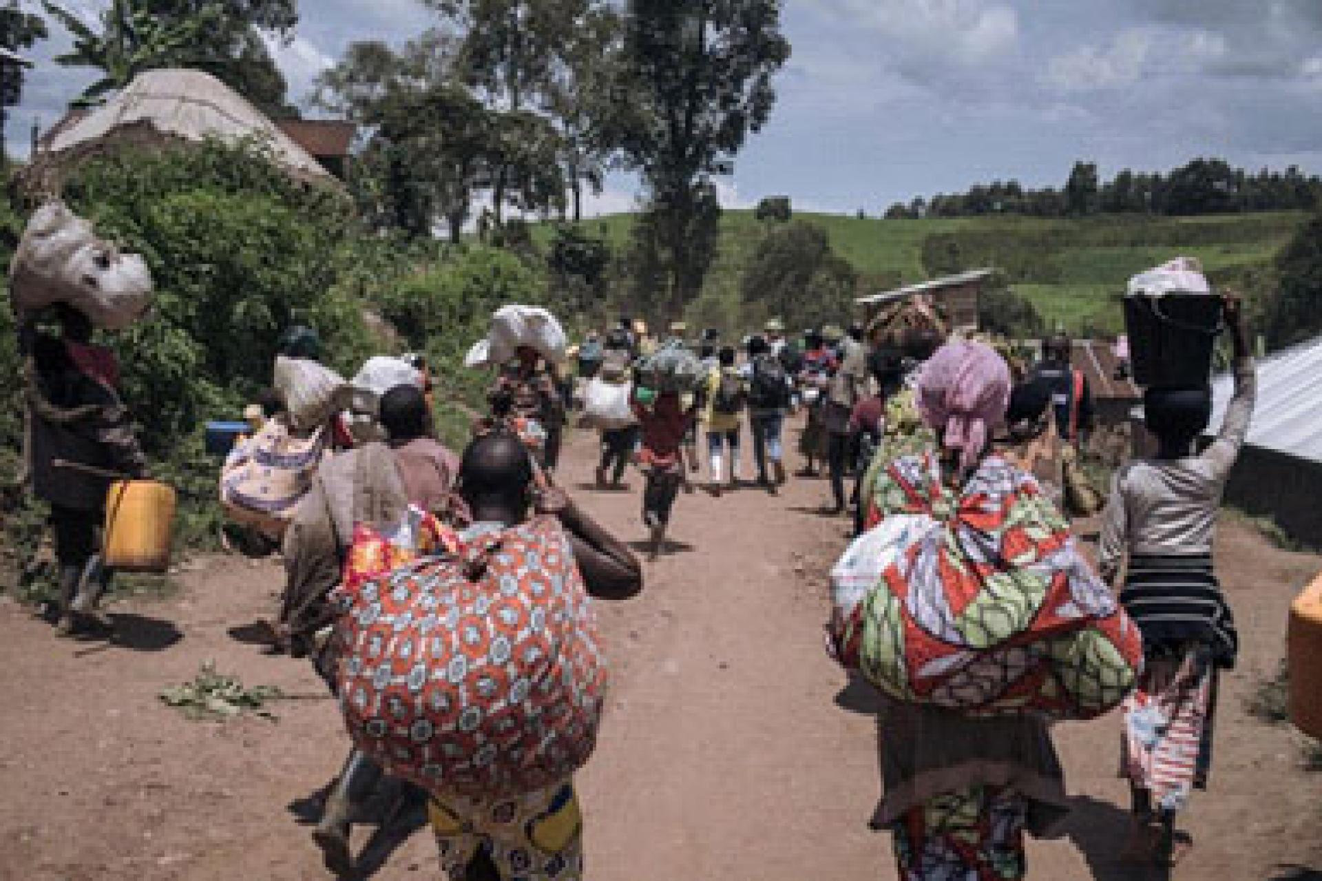 Des déplacés fuyant des violences armées dans l'est du pays. Photo droits tiers
