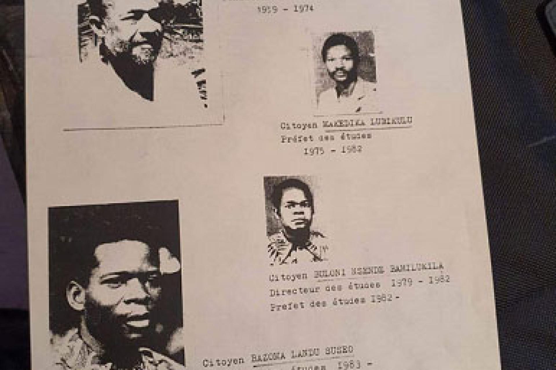 Le père Émile Charlier, en haut à gauche.