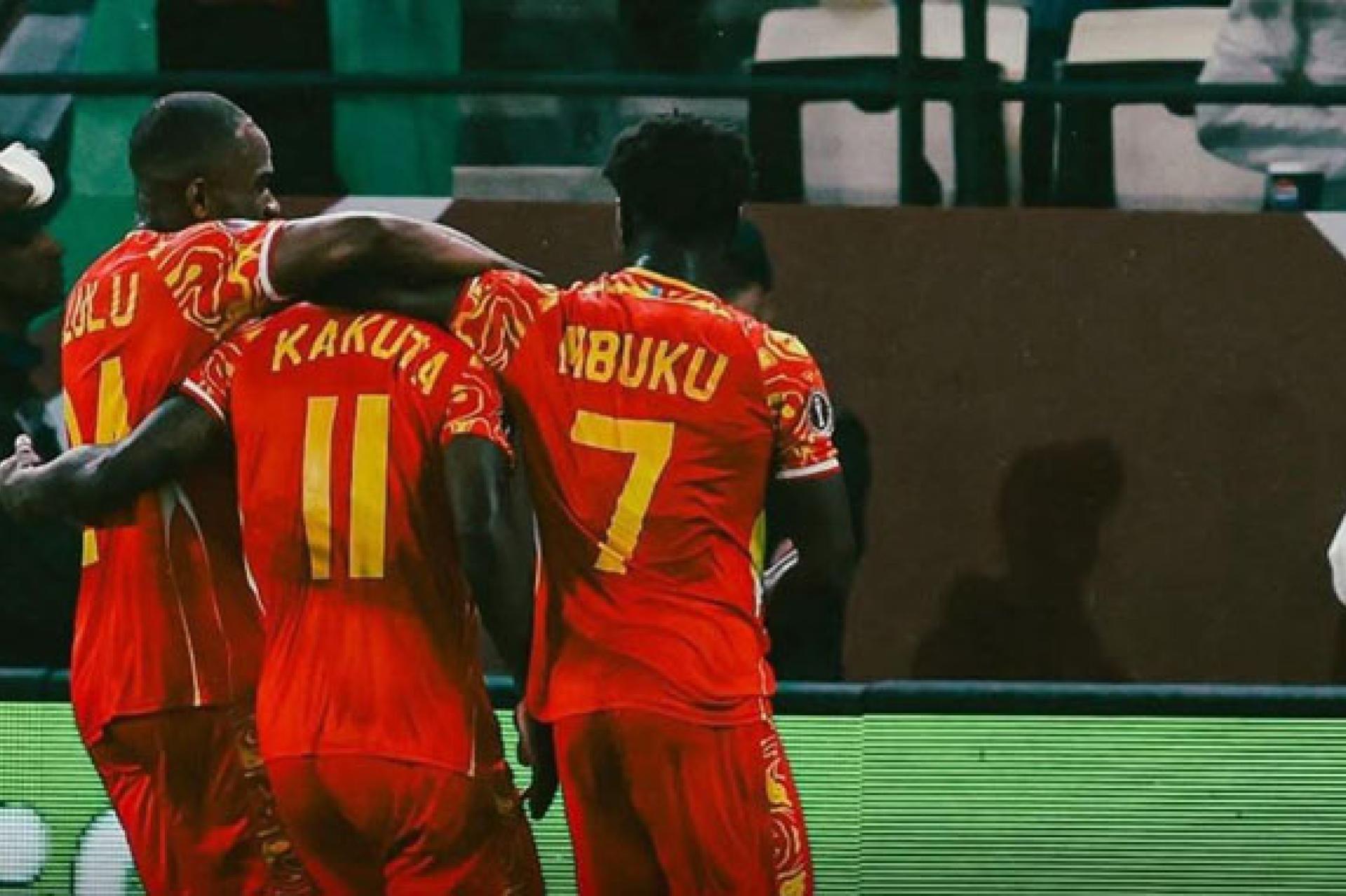 Une vue des Congolais célébrant un but lors de la rencontre contre les Botswanais.