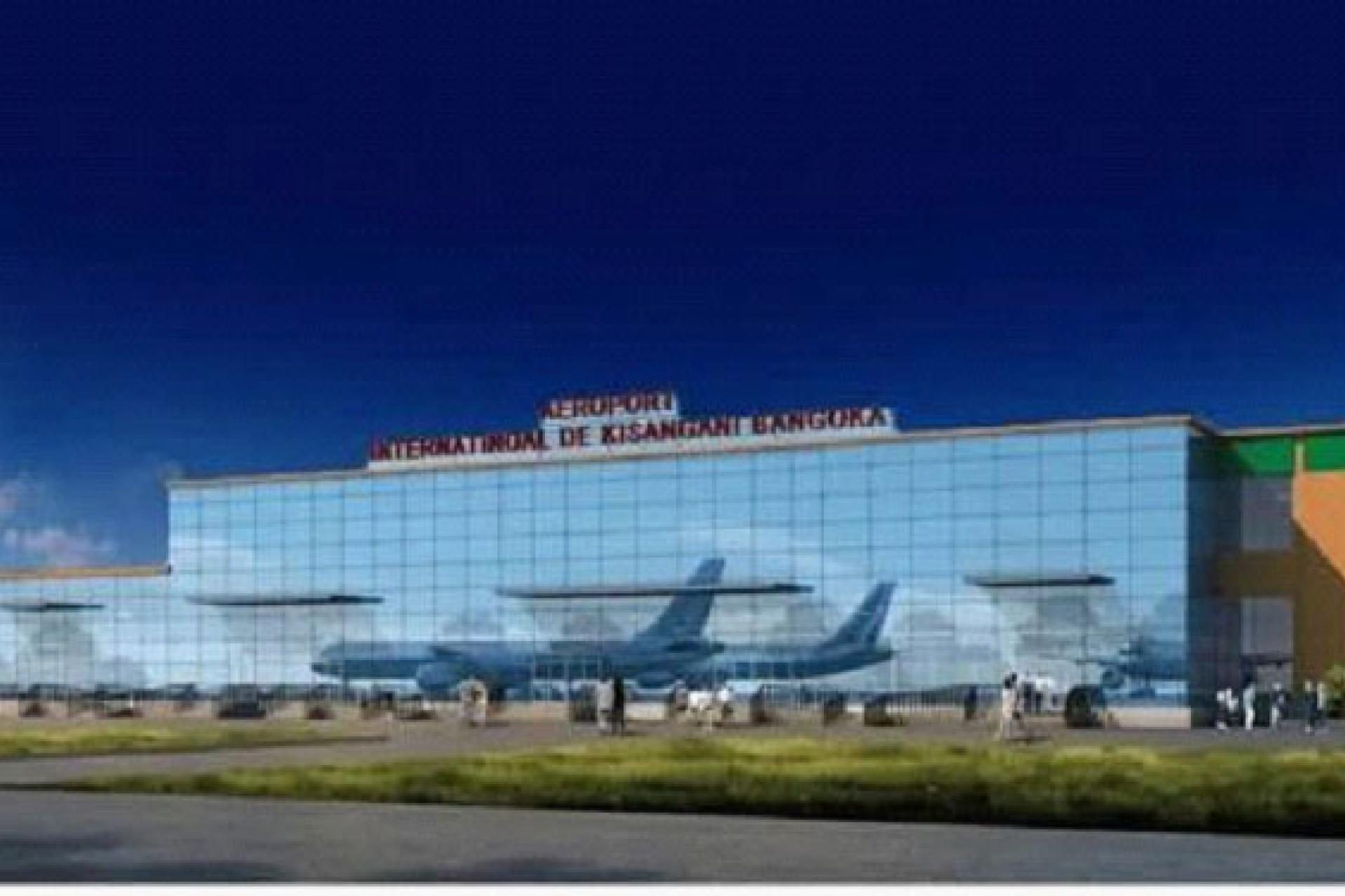 Une vue de l'aéroport international de Bangoka.  