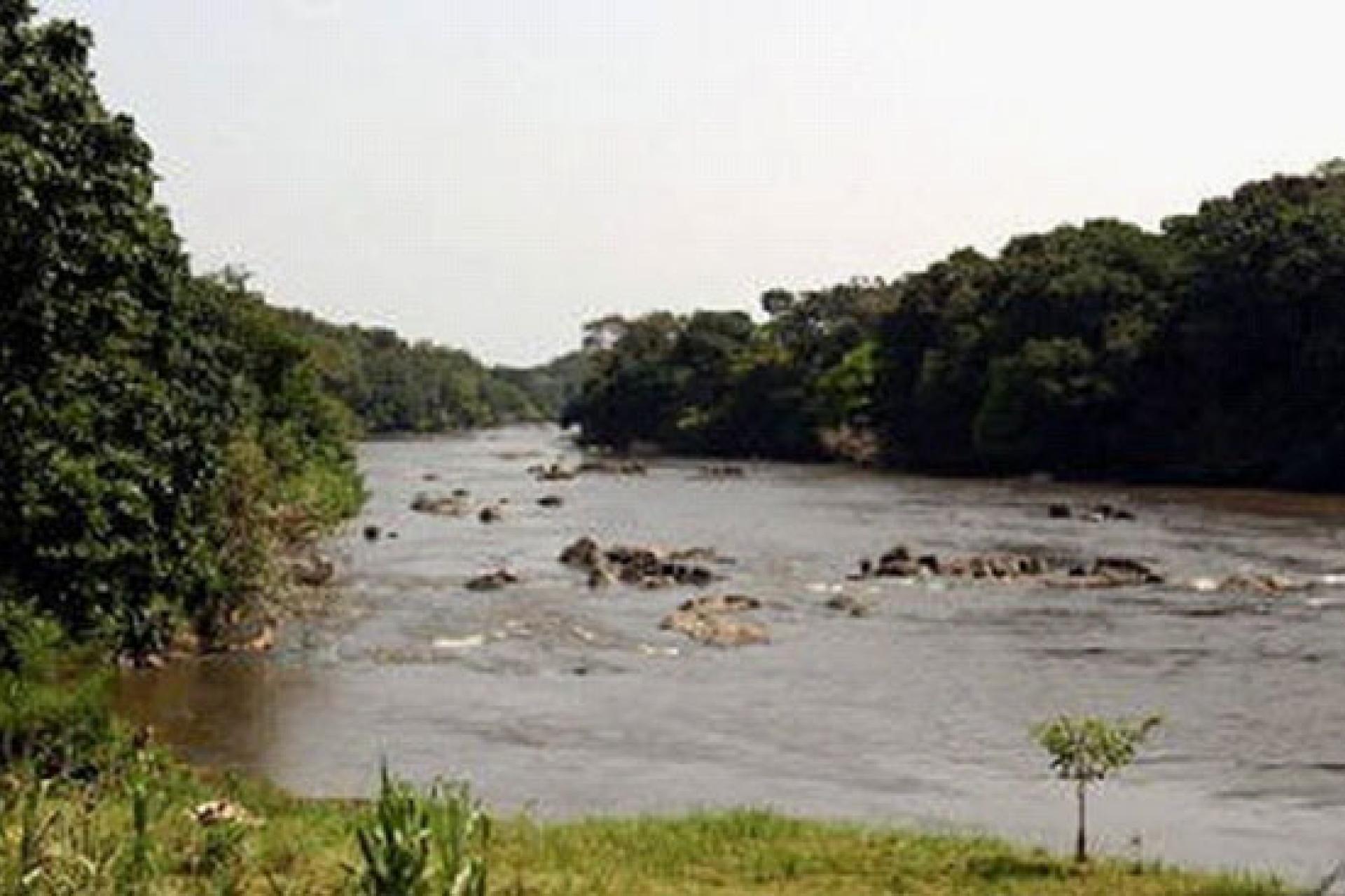 Une vue de la rivière Semliki. 